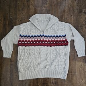 Penn Penningtons 1X 1/4 Zip Knit Sweater Perfect for Holidays